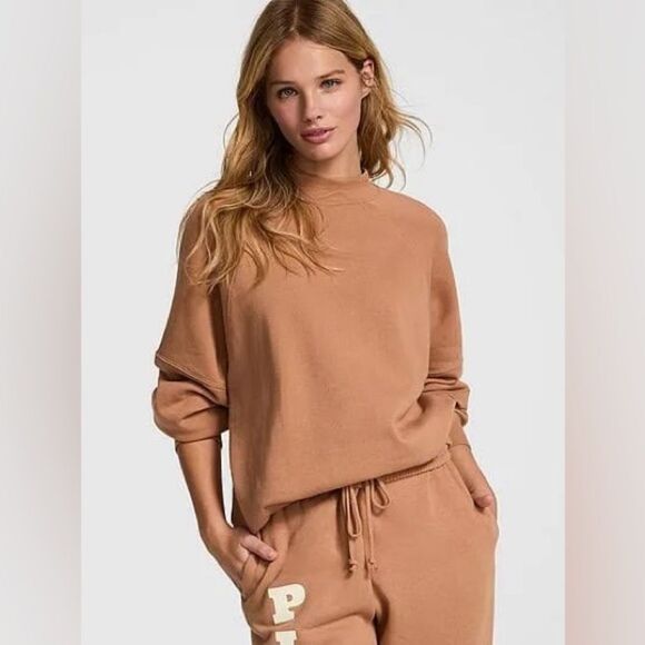 Victoria's Secret Sweaters - Victoria's Secret Women's Fleece Mock-Neck Sweatshirt Size Large